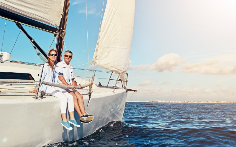 couple on yacht