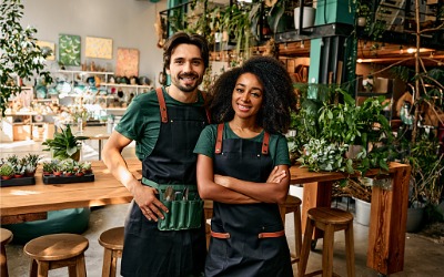 small business owners in plant shop